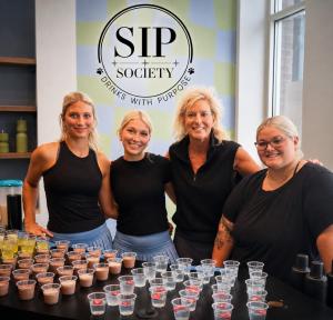 Through its “Drinks with Purpose” mission, Sip Society donates 10 percent of profits to local nonprofit organizations and highlights a Rescue of the Month.