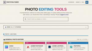 The PhotoToolFinder home page