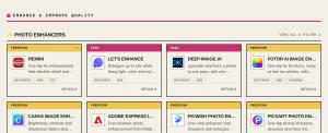 The Photo Enhancers section in PhotoToolFinder