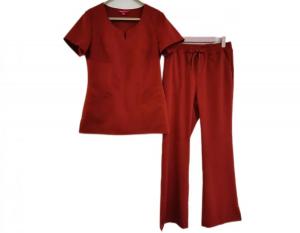E SONG APPAREL Stand Collar Nurse Uniform With Flare Pants