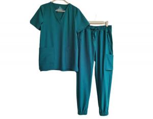 E SONG APPAREL V Neck Scrub Set With Jogger Pants