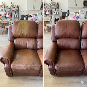 Aniline leather sofa after restoration by Lerega.