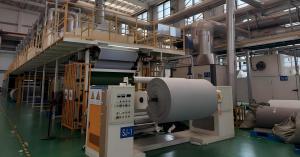 TOPSUN's silicone leather lamination line — solvent-free production equipment at the company's factory