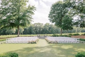 A wedding ceremony amongst the blueberry fields at Hadden Estate.