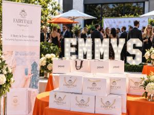 Editorial illustration of The Marianna Group HARVEST Awards Week Luxury Gifting Lounge in Beverly Hills featuring beauty, wellness and lifestyle gifting displays.