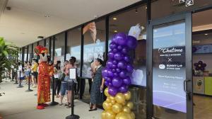 Customers line up outside the new Chatime × SunnyUp dual-brand concept store in Katy, Texas, during its grand opening celebration on September 12, 2026.