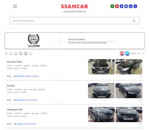 Inspected Korean used car listings with won dollar and euro pricing