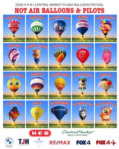2026 Hot Air Balloons and Pilots - H-E-B | Central Market Plano Balloon Festival