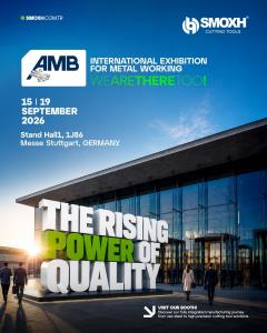 SMOXH announcement for AMB Stuttgart 2026, Hall 1 Stand 1J86, 15 to 19 September, Messe Stuttgart