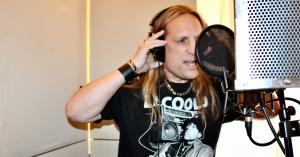 Mark Duda recording vocals for the upcoming album, Love Is Murder