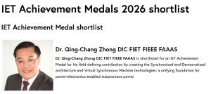 Recognition highlights his creation of a physics-based, unifying foundation for power-electronics-enabled autonomous power systems.