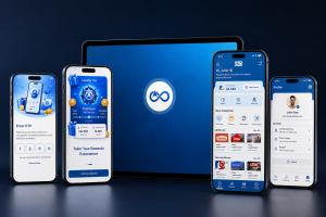 Pointfinity customer loyalty and rewards platform showing mobile app, store owner portal, and admin panel screens developed by Wise Hustlers