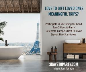Love to Gift a Meaningful Trip 3 Days to Party Was Made for You www.3DaystoParty.com Made Just for You to Gift!