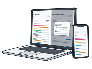 A laptop showing the out puts of the integrated mindset index