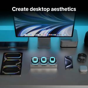 mfish E-Tank 240W GaN desktop charging station in a multi-device workspace