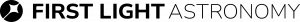 This is the logo for First Light Astronomy, which provides comprehensive observatory services for astronomy and commercial optical sensing applications, giving customers a single partner from initial planning through long-term operations.