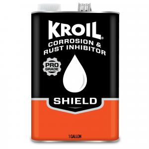 Kroil Shield is available in 4 sizes: a 13-ounce aerosol for quick maintenance and spot treatment; and liquid in one quart, one gallon, and five-gallon cans.