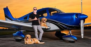 Philadelphia-area pilot and social media creator Ed Foley with his dogs Benny & Marshall