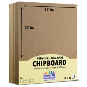 The 40pt  17 x 22 inch Cardboard Chipboard by Really Big Coloring Books, Inc.