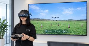 The solution creates an immersive flight environment and uses a controller with operating logic similar to that of a real drone. Image: DPVR.