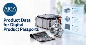 AICA Atlas connects classified product data for an industrial battery, metal component and textile material to Digital Product Passport records.