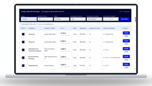 My Annutiy Store's Fixed Annuity Rate Comparison Tool Screen Mockup on Laptop