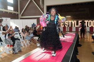Precious Scott-Fields walks on fashion show runway