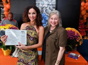 Actress Sofia Milos with Carol Register, founder of La Colina Retreats, during The Marianna Group’s HARVEST Awards Week Experience in Beverly Hills. Photo by Amy Graves.