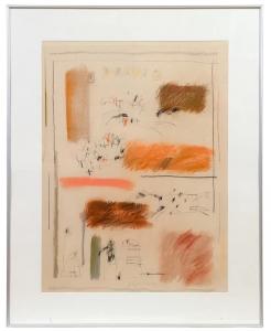 1979 pastel and graphite-on-paper by Jaune Quick-to-See Smith (Confederated Salish and Kootenai Nation, 1940-2025) an abstract composition from the Porcupine Ridge Series. Estimate: $6,000-$9,000