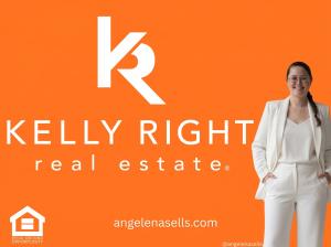 Professional headshot of Angelena Cofield, East Alabama REALTOR with KELLY RIGHT REAL ESTATE OF ALABAMA, featuring the brokerage logo and angelenasells.com website link.