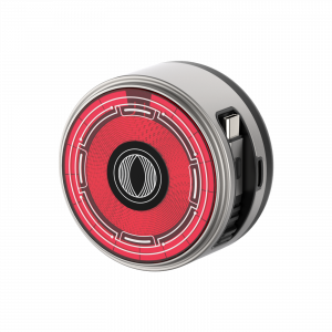 Red and Green mfish E-Monster 65W 3-in-1 chargers with retractable cable