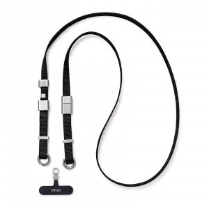 Black Orange and Silver Gray mfish phone lanyards with concealed USB-C connectors