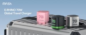 mfish E-RHINO 70W GaN Global Travel Charger with four regional plug formats