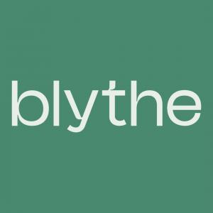 Green background blythe pet skincare brand logo