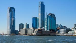 Jersey City waterfront skyline.