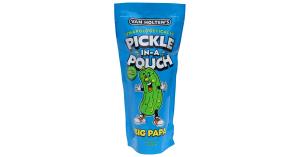 Van Holten’s Big Papa Pickle-In-A-Pouch is individually wrapped with added brine. Product comes in a 12ct. Case with a 18-Month Shelf Life. This product does NOT require refrigeration until after opening.