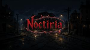 Official logo for Noctiria, an urban-horror roguelite deckbuilder