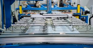 Polycarbonate sheet production line at the Plastura factory in Jiangsu, China