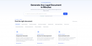 Document Generation Page where all purpose documents can be generated by special prompts within the minutes