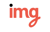 InterMedia Global logo featuring bold red ‘IMG’ lettering with a distinctive upward-curving arrow on a white background.
