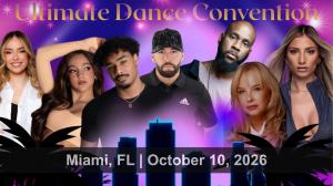 Faculty line-up for Miami’s Ultimate Dance Convention 2026 (October 10).