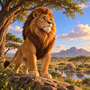 Illustration of Doro, a peaceful lion character from the Emotional Safety Fables children’s book series.