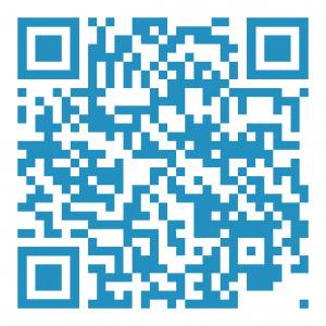 blue qr code to scan for more information