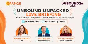 Orange Marketing to Deliver Live Briefing on HubSpot’s Biggest UNBOUND 2026 Announcements