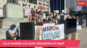 Ella Magers kicked off the march to end animal testing.
