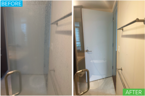 Before and After Shower Glass Spot Removal