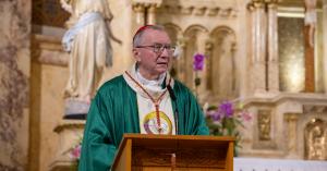 Cardinal Parolin Preaching at Our Lady of Pompeii Church on 125th Anniversary of St. John Scalabrini's Visit to United States. Photo Credit: Jeffrey Bruno