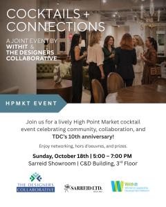 WithIt is partnering with TDC for an evening of community connection and  industry networking.  Inviting  WithIt’s members to meet The Designers Collaborative members, while guests toast to the success of their 10th Anniversary,