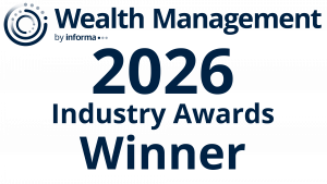Wealthies Winner 2026 Logo Dark Blue text