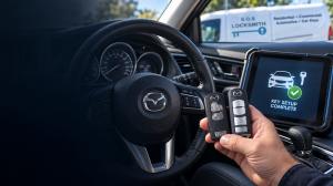 S.O.S Locksmith technician programming a car key in London, Ontario
